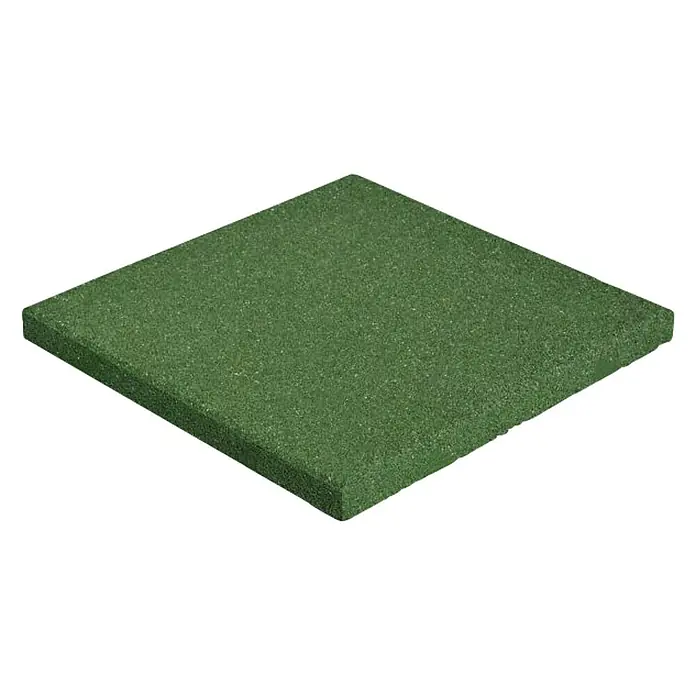 Gum-tech Podloga za zaštitu od pada - Zelene boje, 50 x 50 x 3 cm - Dijagonalni pogled