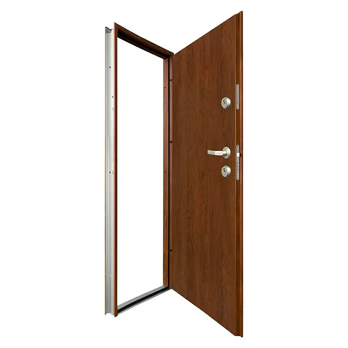Čelična zaštitna vrata Tango - D x Š x V: 55 x 800 x 2.000 mm, DIN desno, Smeđe boje - Dijagonalni pogled