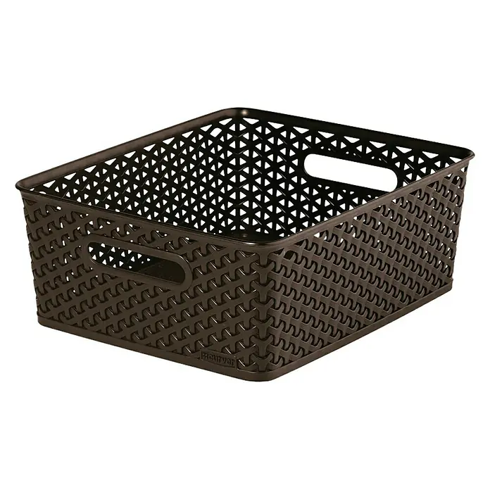 Curver My Style Cesta para la ropa - Capacidad: 13 l, Marrón, Sin tapa - Vista angular