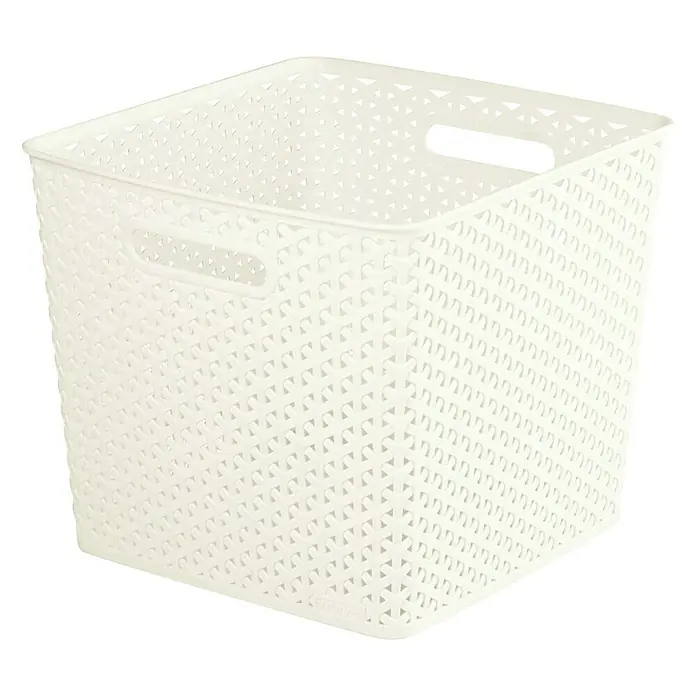 Curver My Style Cesta para la ropa - L x An x Al: 33 x 33 x 28 cm, Blanco - Vista angular
