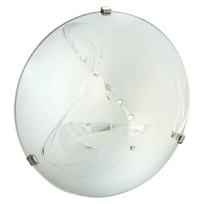Ferotehna Stropna svjetiljka Serenity - 120 W, D x Š x V: 400 x 400 x 100 mm, Bijela-prozirna, E27 - Dijagonalni pogled