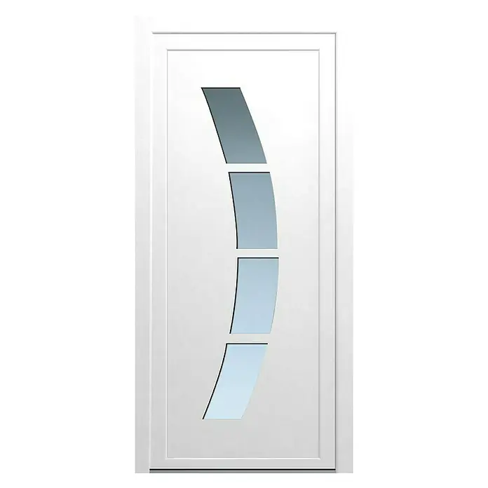 PVC ulazna vrata KF740 Dubrovnik - D x Š x V: 70 x 1.100 x 2.100 mm, DIN lijevo, Bijele boje - Pogled sprijeda