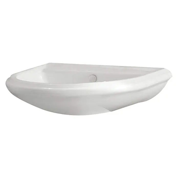 Inker Valentina Nadgradni umivaonik - Š x D: 67 x 56 mm, Sredina, S preljevom, Bijela boja - Dijagonalni pogled