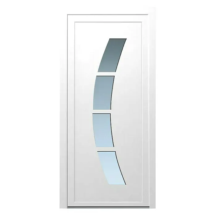 PVC ulazna vrata KF740 Dubrovnik - D x Š x V: 70 x 1.100 x 2.100 mm, DIN desno, Bijele boje - Pogled sprijeda
