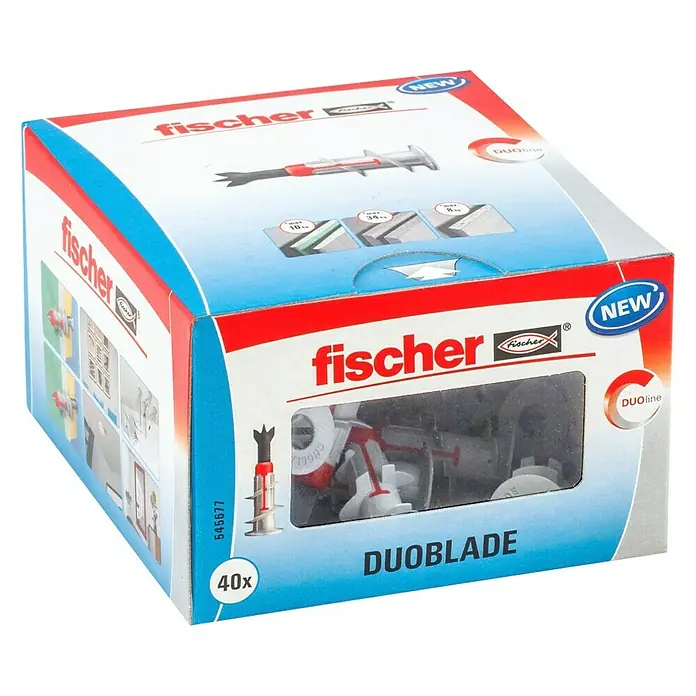Fischer Duoblade Gipskartondübel - Länge Dübel: 44 mm, 40 Stk. - Diagonale Ansicht