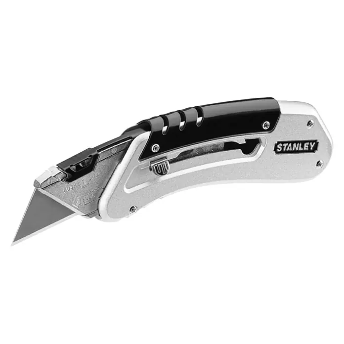 Stanley Taschenmesser Quickslide - 8,7 cm, Silber/Schwarz - Linke Seitenansicht