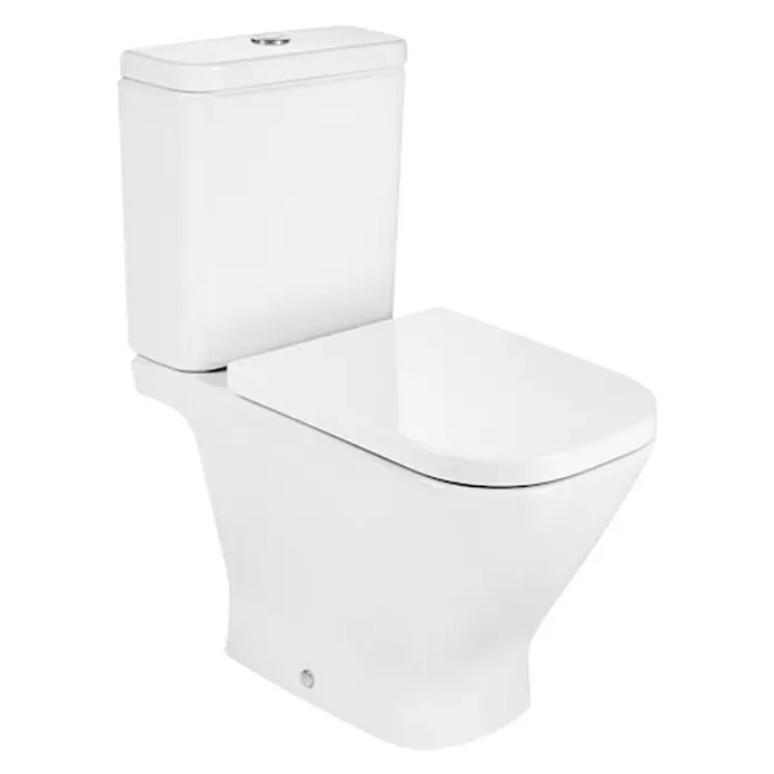 Roca The Gap WC daska - Samospuštajuća, Termoplast, Bijele boje - Dijagonalni pogled