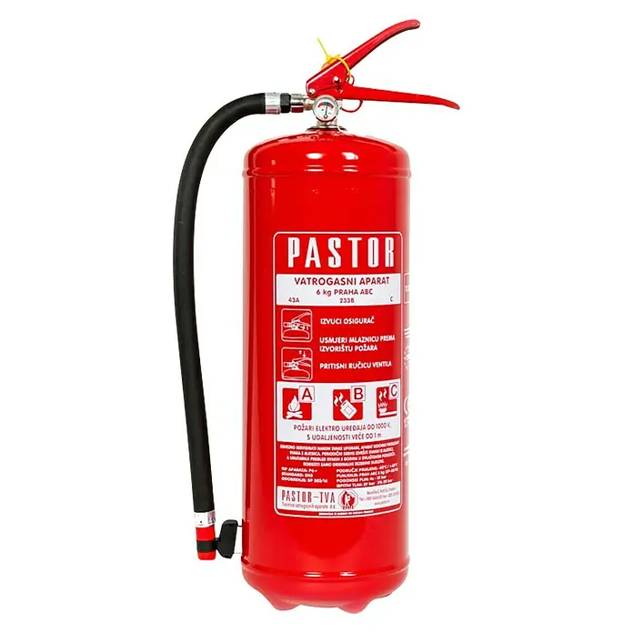 Pastor Vatrogasni aparat P6+ - 6 kg - Pogled sprijeda