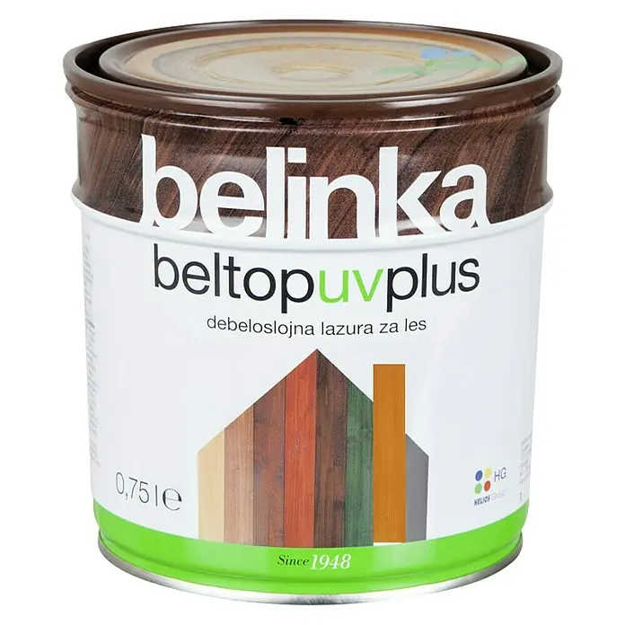 Lazura za zaštitu drva Belinka Beltop UV plus - Boja: Ariš, 750 ml - Pogled sprijeda