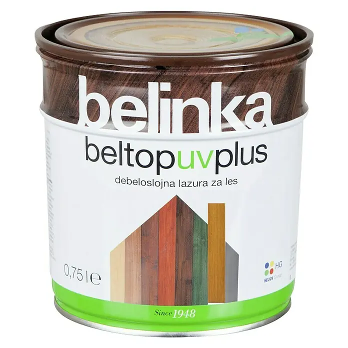 Lazura za zaštitu drva Belinka Beltop UV plus - Boja: Bor, 750 ml - Pogled sprijeda