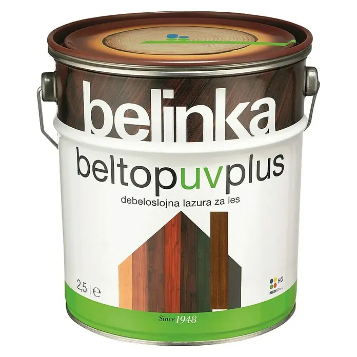 Lazura za zaštitu drva Belinka Beltop UV plus - Boja: Palisandrovina, 2,5 l - Pogled sprijeda