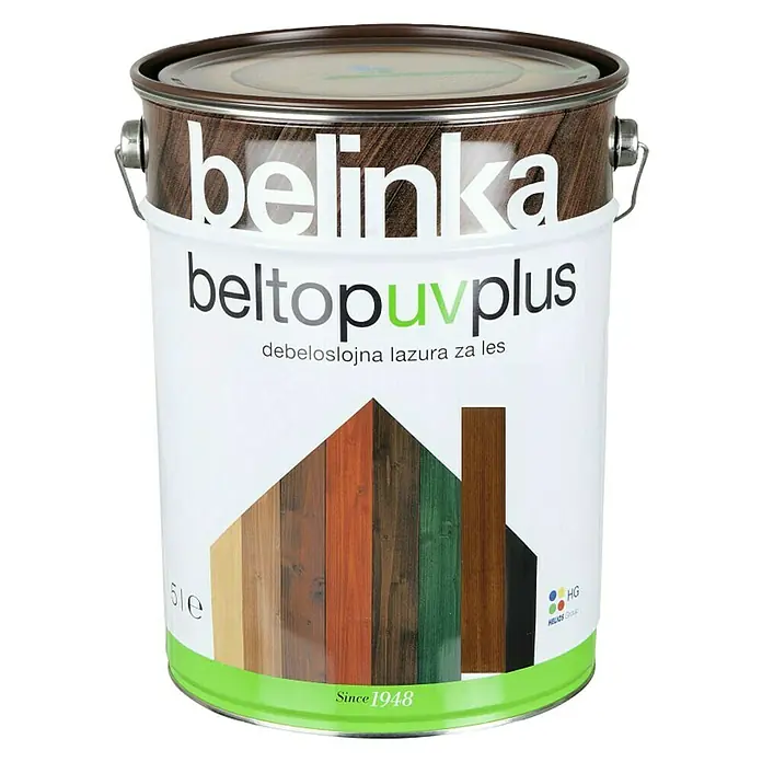 Lazura za zaštitu drva Belinka Beltop UV plus - Boja: Palisandrovina, 5 l - Pogled sprijeda