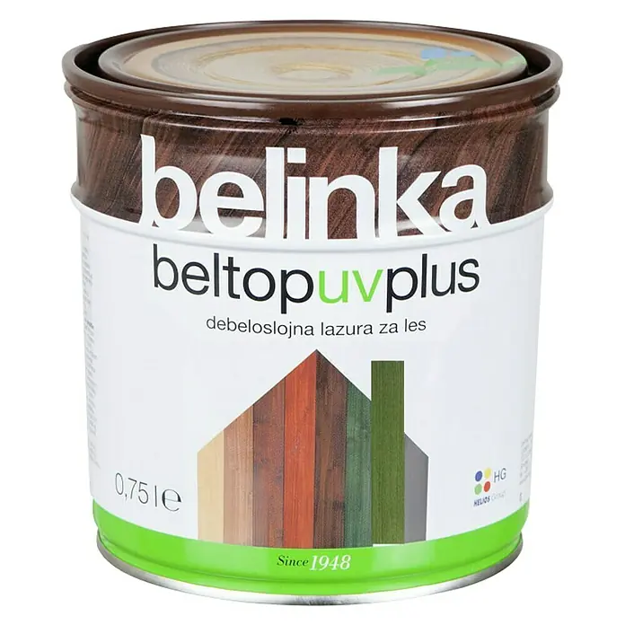 Lazura za zaštitu drva Belinka Beltop UV plus - Sadržaj: 750 ml, Zelene boje - Pogled sprijeda