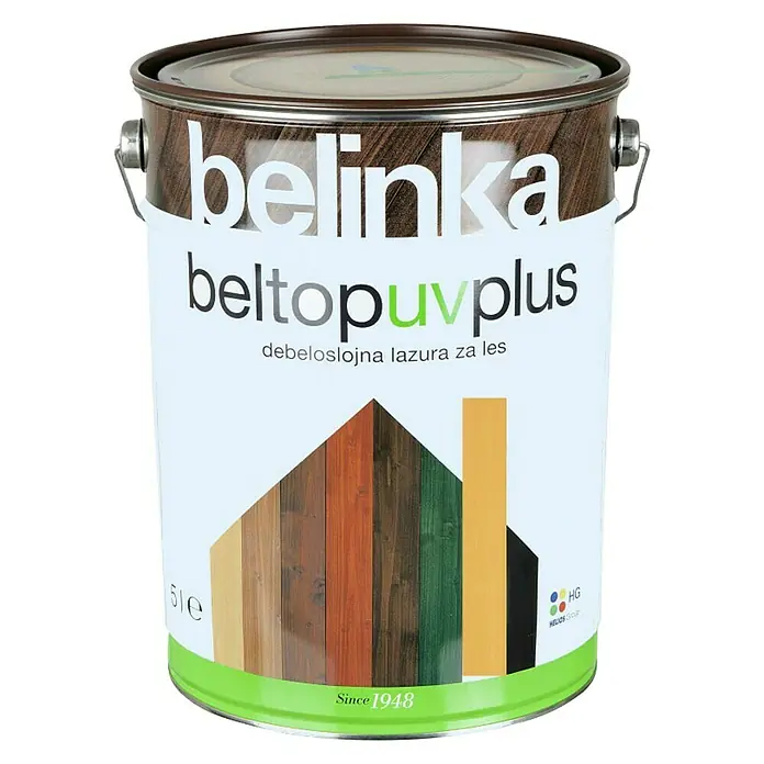 Lazura za zaštitu drva Belinka Beltop UV plus - Boja: Žute boje, 5 l - Pogled sprijeda