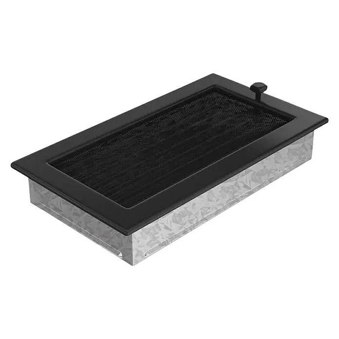 Ventilacijska rešetka za kamin - Crne boje - Dijagonalni pogled