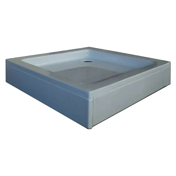 Sanotechnik Kutna tuš kabina Q Line Z800F - D x Š x V: 80 x 80 x 190 cm, Debljina: 5 mm, Bijele boje - Dijagonalni pogled