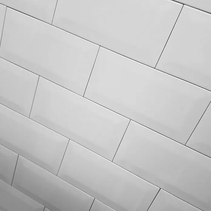Zidna pločica Metro - 10 x 20 cm, Bijele boje, Sjaj - Detaljan prikaz