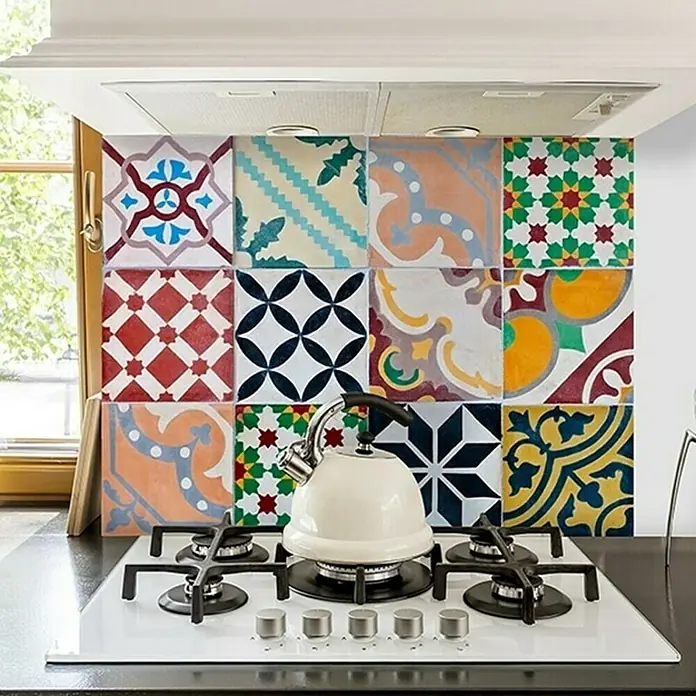 Dekorativna naljepnica Colorful Tiles - 65 x 47 cm - Živopisni prikaz