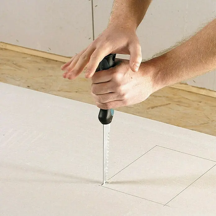 Wolfcraft Gipskartonplatten-Stichsäge - Geeignet für: Gipskartonplatten - Anwendungsbeispiel