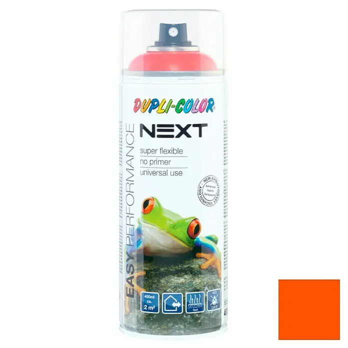 Dupli-Color Next Lakspray Puur oranje - Zuiver oranje, Glanzend, 400 ml - Vooraanzicht