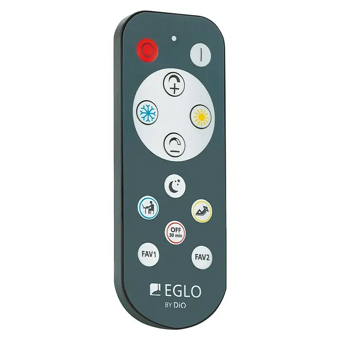 Eglo LED-Deckenleuchte rund Zubieta - 24 W, Ø x H: 450 x 55 mm, Schwarz/Weiß, Warmweiß - Vorderansicht