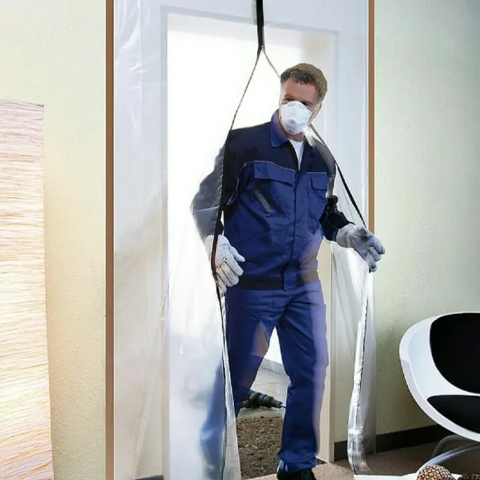 Wolfcraft Zaštita za vrata protiv prašine - D x Š: 220 x 125 cm, 3 -dij. - Proizvod u upotrebi