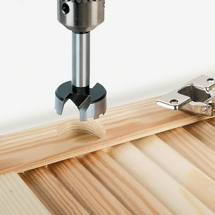 Wolfcraft Set de brocas Forstner - Diámetro vástago: 10 mm, 2 pzs. - Producto en uso