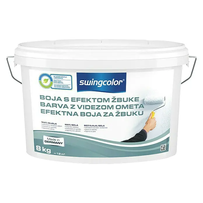 swingcolor Boja s efektom žbuke - Bijele boje, 8 kg - Pogled sprijeda