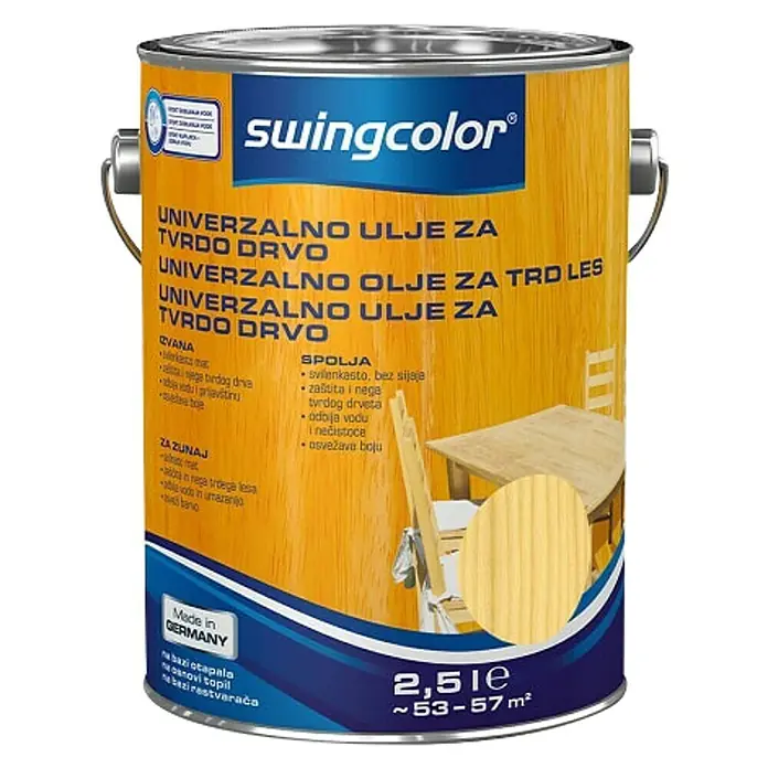 swingcolor Univerzalno ulje za tvrdo drvo - 2,5 l, Bezbojno - Pogled sprijeda