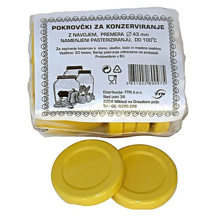 Poklopac - 20 Kom., Promjer: 43 mm - Pogled sprijeda