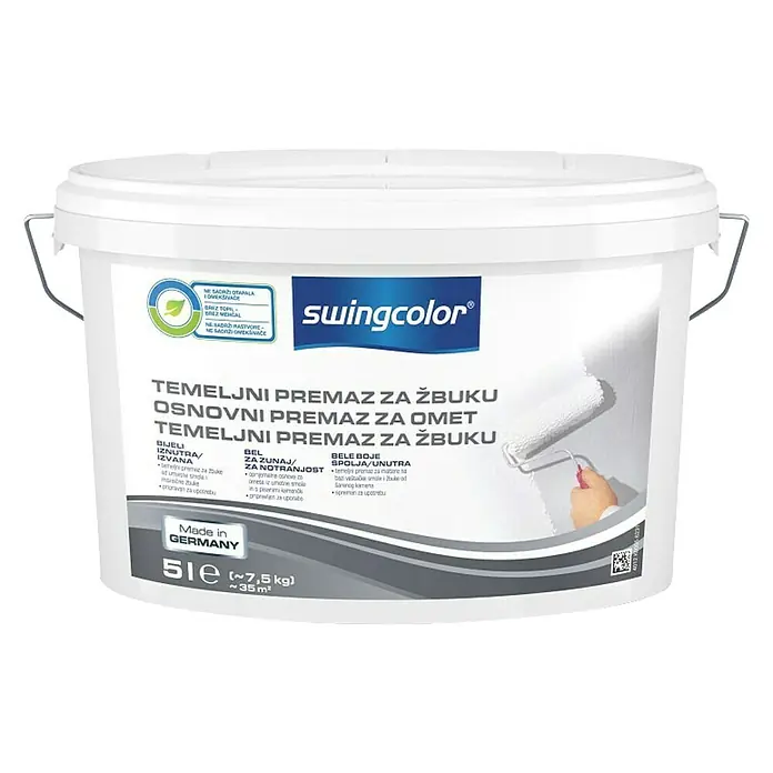swingcolor Temeljni premaz za žbuku i prianjanje - Bijele boje, 5 l - Pogled sprijeda