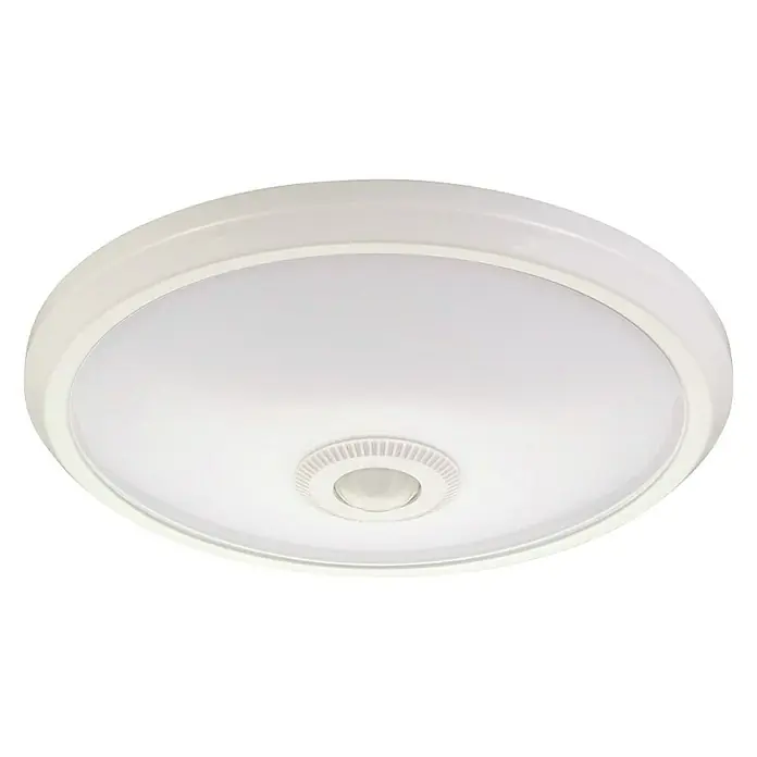 Ferotehna LED stropna svjetiljka sa senzorom, okrugla - 12 W, Ø x V: 300 x 80 mm, Bijele boje - Pogled odozdo