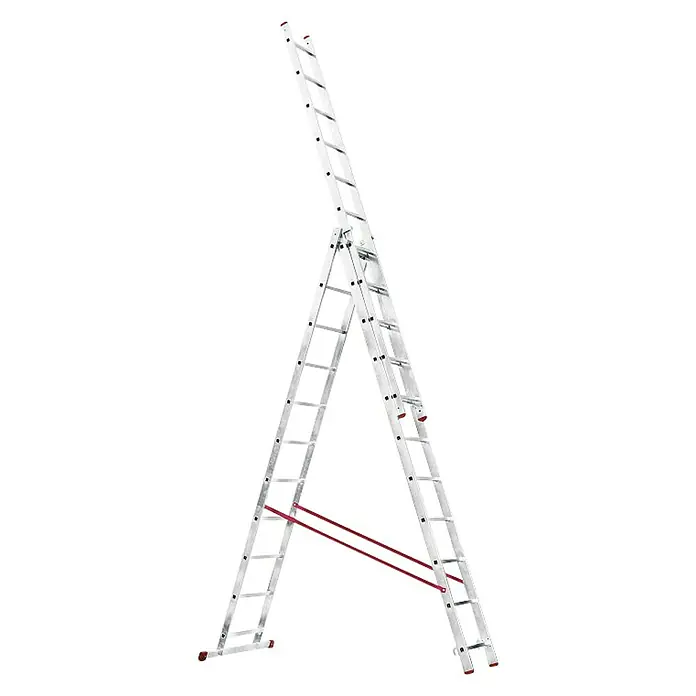 Alpos Alu Višenamjenske ljestve na izvlačenje - Radna visina: 7,35 m, Prečke 3 x 11, Aluminij - Pogled s desne strane
