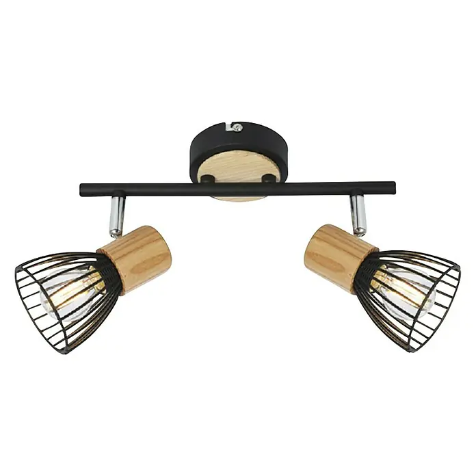 Ferotehna Stropna svjetiljka Black Wood 2 - 50 W, D x Š x V: 90 x 310 x 190 mm, Crne boje, E14 - Pogled odozdo