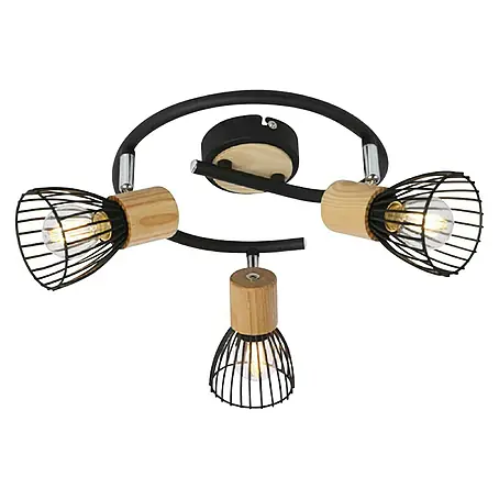 Ferotehna  Stropna svjetiljka Black Wood 3