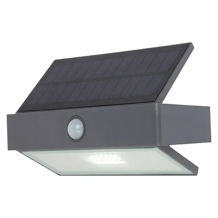 Lutec Solarna vanjska zidna svjetiljka - Senzor pokreta, Hladna bijela, IP44 - Dijagonalni pogled