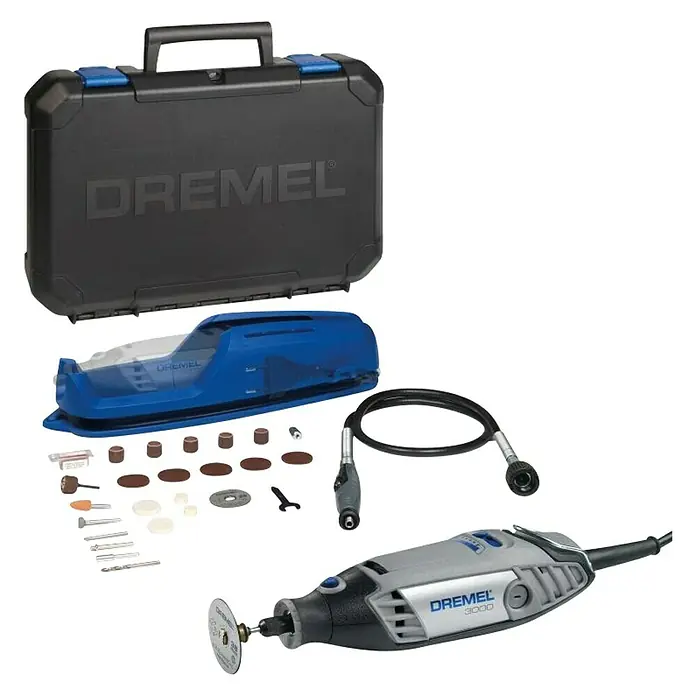 Dremel Set višenamjenskog alata 3000-1/25 - Broj okretaja pri praznom hodu: 10.000 okr/min - 33.000 okr/min, 130 W - Dijagonalni pogled