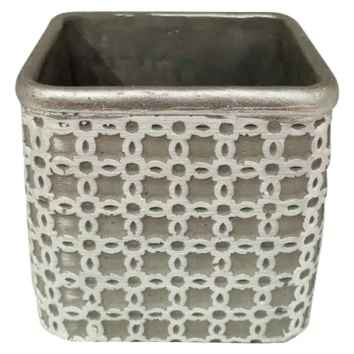 Ukrasna posuda - Vanjska dimenzija (D x Š x V): 15,5 x 15,5 x 14,5 cm, Keramika - Pogled sprijeda