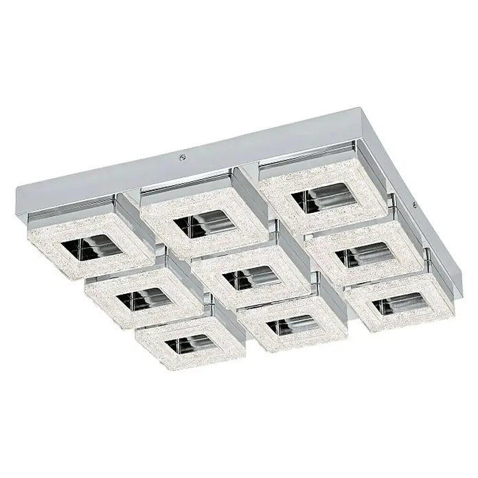 Eglo Style Zidna i stropna LED svjetiljka - 36 W, D x Š x V: 44 x 44 x 7 cm, Kristal, Topla bijela - Dijagonalni pogled