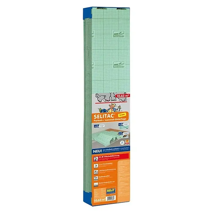 Pjenasta podloga za laminat Selitac - 10,63 m², Debljina: 3 mm - Dijagonalni pogled