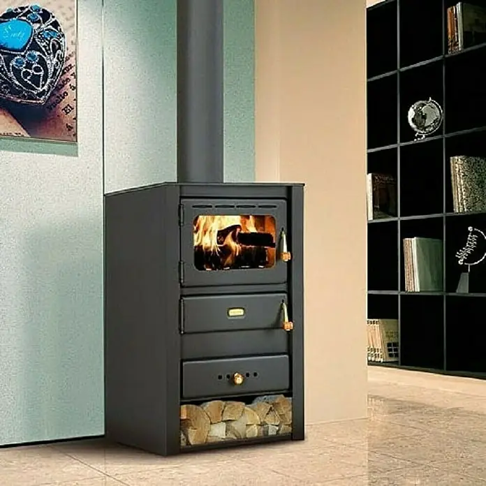 Prity Kamin na drva K22 - 10 kW, Kapacitet grijanja prostorije: 125 m³, Antracit - Živopisni prikaz