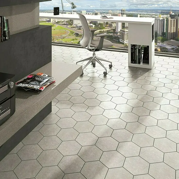 Podna pločica Hexagon Traffic - 25 x 25 mm, Sive boje - Živopisni prikaz