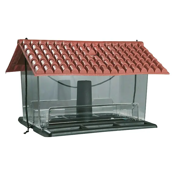 Windhager Kućica za ptice Ranch - D x Š x V: 31 x 20 x 22 cm, Sa posudom za hranu, Plastika - Dijagonalni pogled