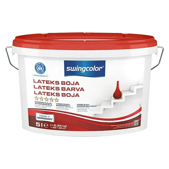 swingcolor Lateks boja - Bijele boje, 5 l - Pogled sprijeda