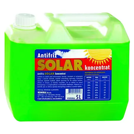 Sredstvo za zaštitu solarnog sustava od mraza