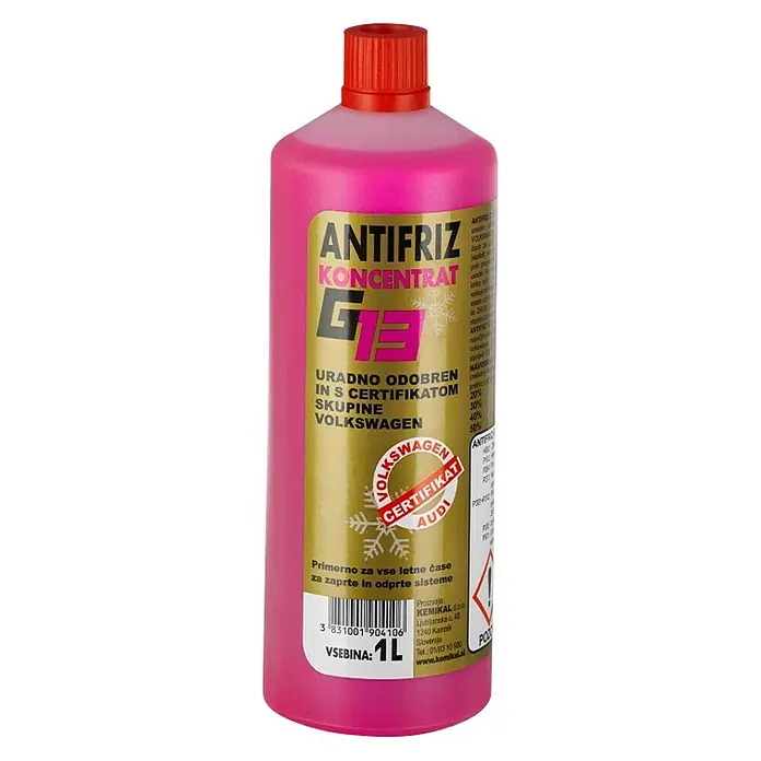 Antifriz G13 - 1 l, Roze boje - Pogled sprijeda