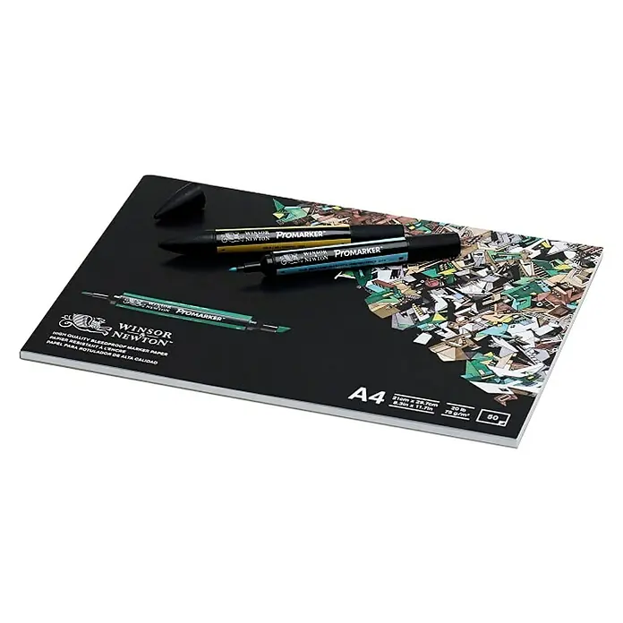 Winsor & Newton Zeichenpapier Marker Block - DIN A4, 75 g/m², Anzahl Blätter: 50 Stk. - Diagonale Ansicht