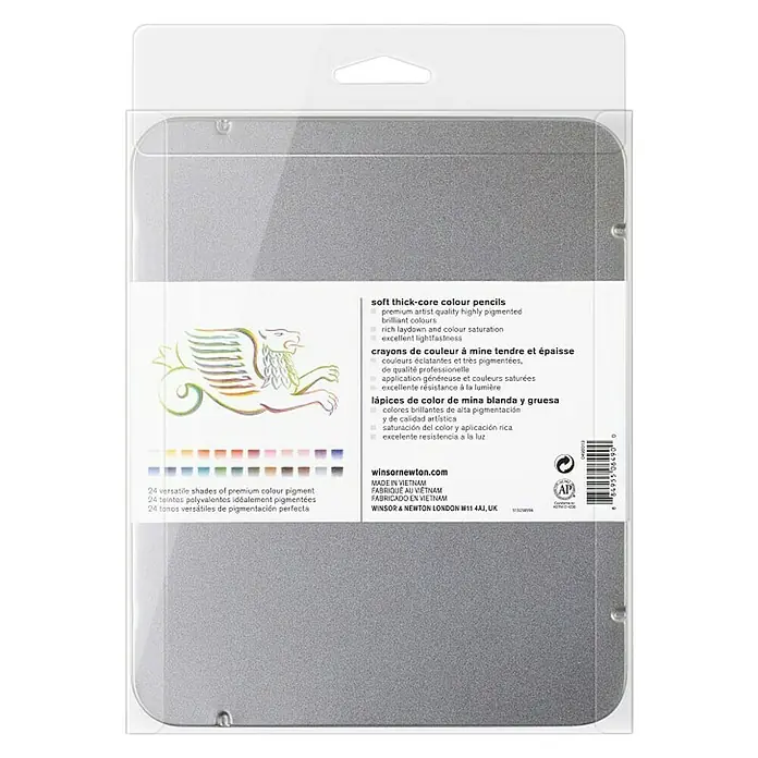 Winsor & Newton Set olovki za crtanje Farb - 24 Kom., Više boja - Pogled straga