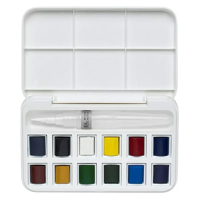Winsor & Newton Cotman Aquarellfarben-Set Brush Pen - Farbig sortiert, 14 -tlg. - Draufsicht