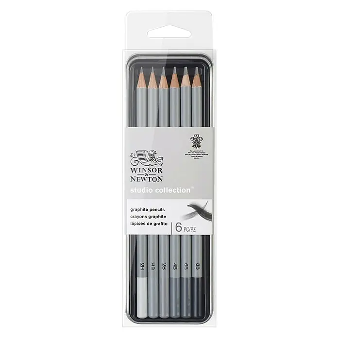 Winsor & Newton Bleistift-Set - 6 -tlg., Grau - Draufsicht